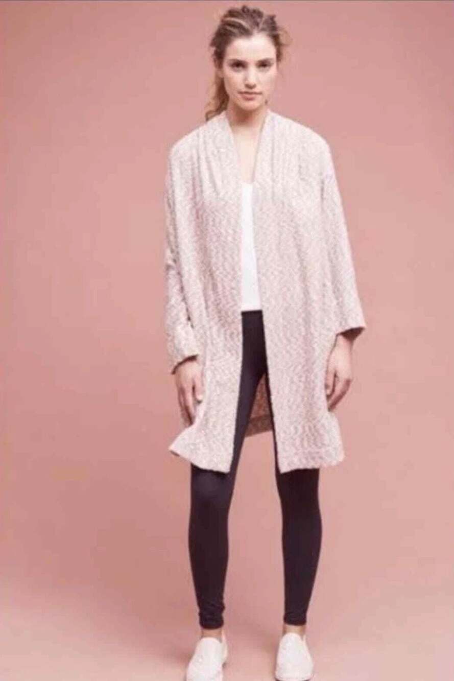 Saturday/Sunday Anthropologie Ingleside Hooded Lurex Knit Duster Cardigan M/L